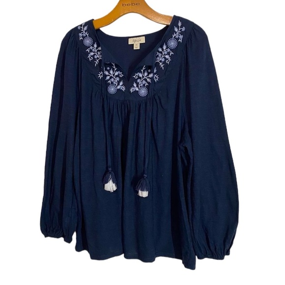 Style & Co. Tops - Style & Co Women's Cotton Embroidered Peasant Top, Created for Macy's Size XL